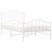 Estructura cama sin colchón con estribo metal blanco 100x190 cm