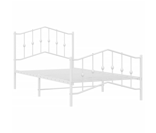 Estructura cama sin colchón con estribo metal blanco 100x190 cm