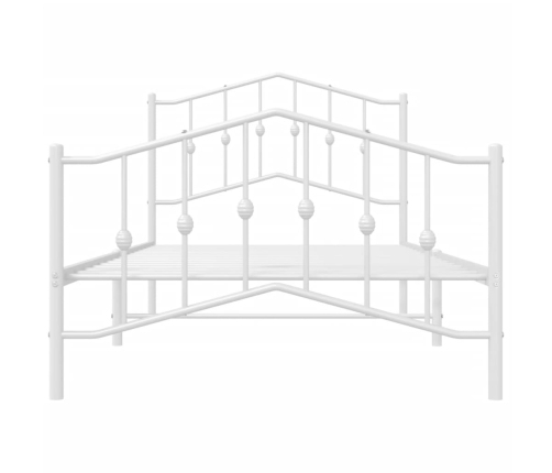 Estructura cama sin colchón con estribo metal blanco 100x190 cm