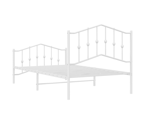 Estructura cama sin colchón con estribo metal blanco 100x190 cm