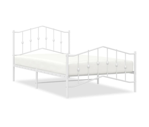 Estructura cama sin colchón con estribo metal blanco 100x200 cm