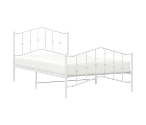 Estructura cama sin colchón con estribo metal blanco 100x200 cm