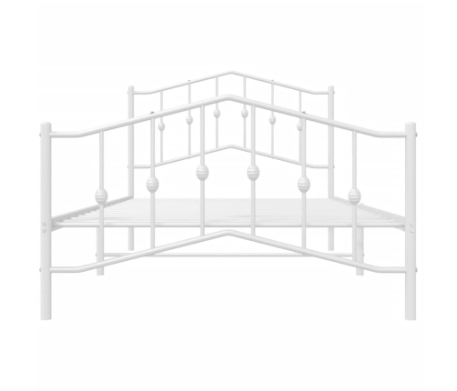 Estructura cama sin colchón con estribo metal blanco 100x200 cm