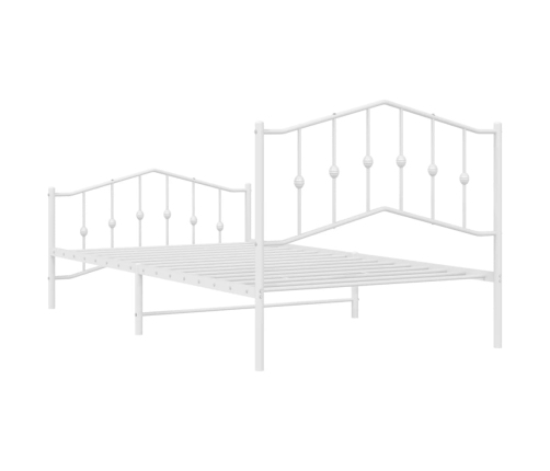 Estructura cama sin colchón con estribo metal blanco 100x200 cm