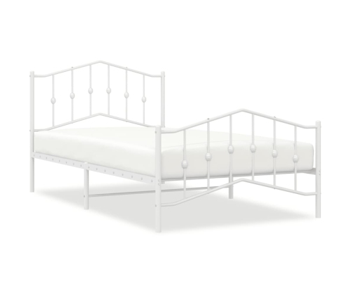 Estructura cama sin colchón con estribo metal blanco 107x203 cm