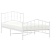 Estructura cama sin colchón con estribo metal blanco 107x203 cm