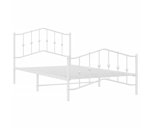 Estructura cama sin colchón con estribo metal blanco 107x203 cm