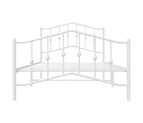 Estructura cama sin colchón con estribo metal blanco 107x203 cm