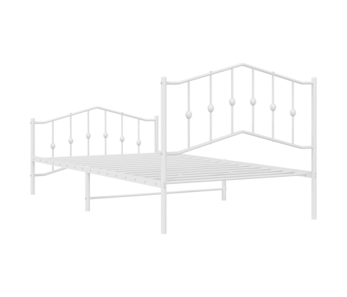 Estructura cama sin colchón con estribo metal blanco 107x203 cm