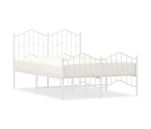 Estructura cama sin colchón con estribo metal blanco 120x200 cm