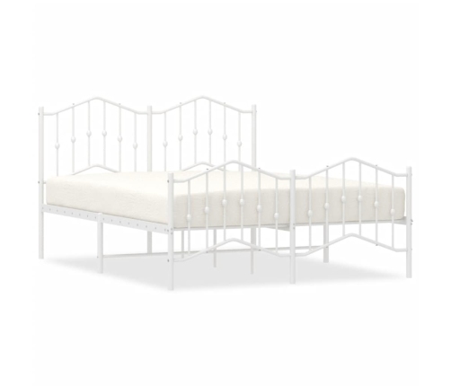 Estructura cama sin colchón con estribo metal blanco 135x190 cm