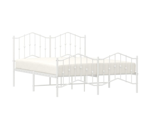 Estructura cama sin colchón con estribo metal blanco 135x190 cm