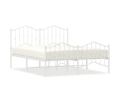 Estructura cama metal cabecero y estribo blanco 140x190 cm