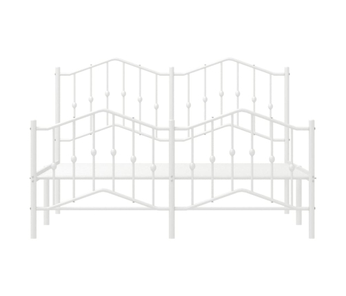 Estructura cama metal cabecero y estribo blanco 140x190 cm