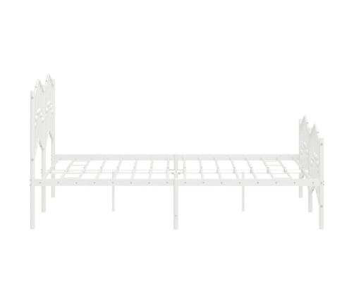 Estructura cama metal cabecero y estribo blanco 140x190 cm