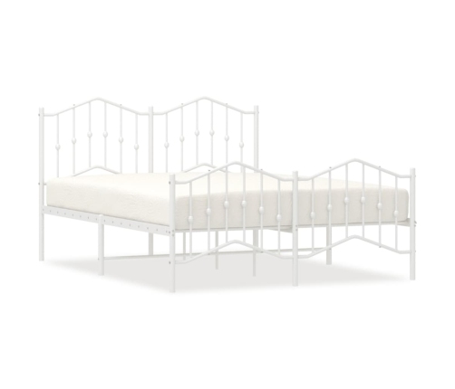 Estructura cama sin colchón con estribo metal blanco 150x200 cm