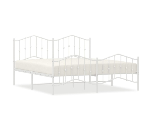 Estructura cama sin colchón con estribo metal blanco 183x213 cm