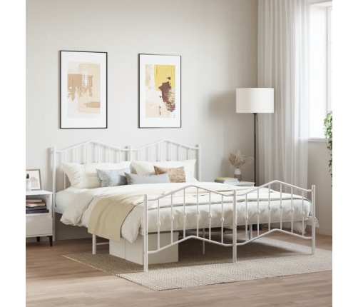 Estructura cama sin colchón con estribo metal blanco 183x213 cm