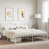 Estructura cama sin colchón con estribo metal blanco 193x203 cm