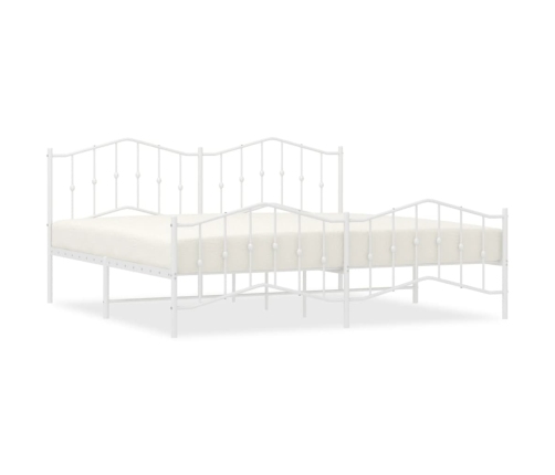 Estructura cama sin colchón con estribo metal blanco 200x200 cm