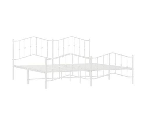 Estructura cama sin colchón con estribo metal blanco 200x200 cm