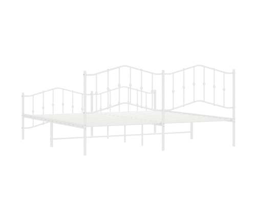 Estructura cama sin colchón con estribo metal blanco 200x200 cm
