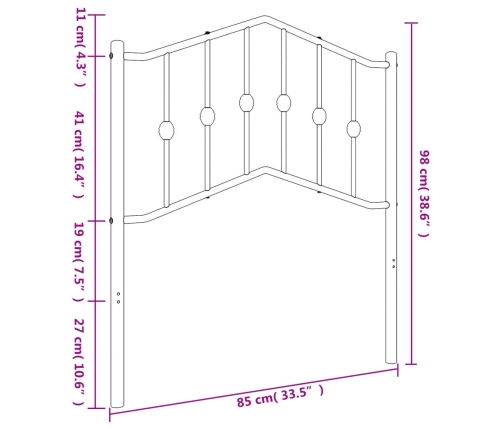 Cabecero de metal blanco 80 cm