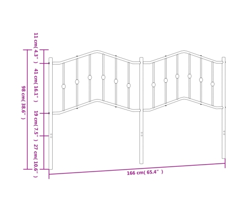 Cabecero de metal blanco 160 cm