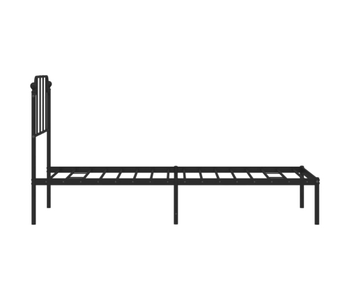 Estructura cama sin colchón con cabecero metal negro 75x190 cm