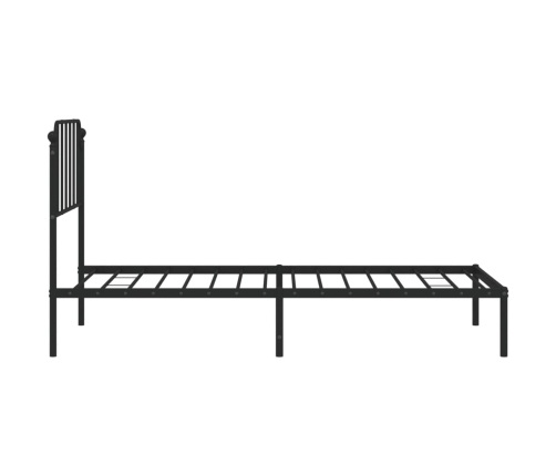 Estructura cama sin colchón con cabecero metal negro 90x190 cm