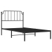 Estructura cama sin colchón con cabecero metal negro 100x200 cm
