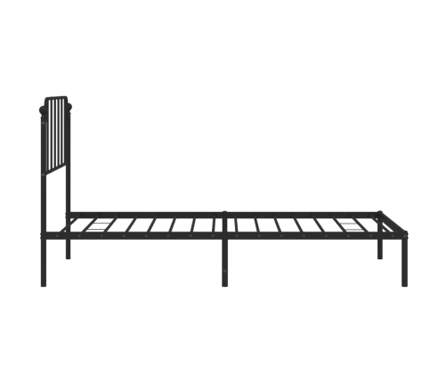 Estructura cama sin colchón con cabecero metal negro 100x200 cm