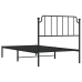 Estructura cama sin colchón con cabecero metal negro 100x200 cm