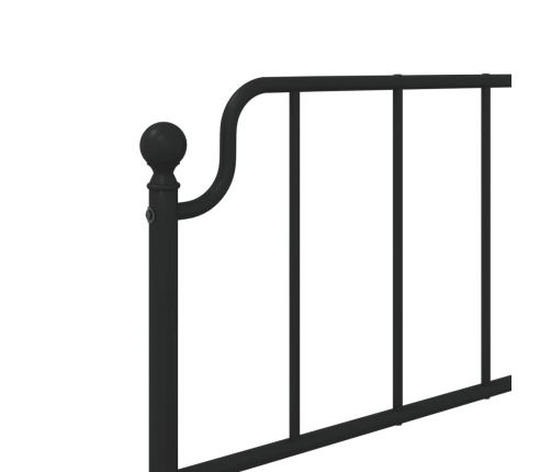 Estructura cama sin colchón con cabecero metal negro 100x200 cm
