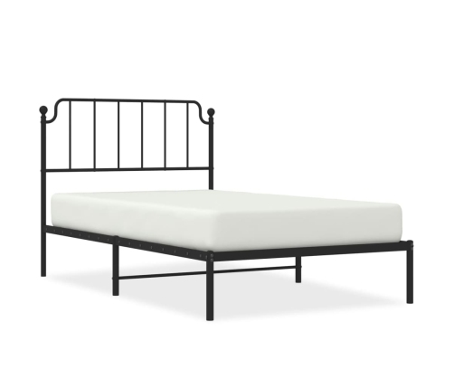 Estructura cama sin colchón con cabecero metal negro 107x203 cm