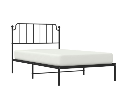 Estructura cama sin colchón con cabecero metal negro 107x203 cm