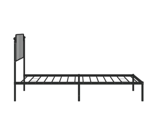 Estructura cama sin colchón con cabecero metal negro 107x203 cm