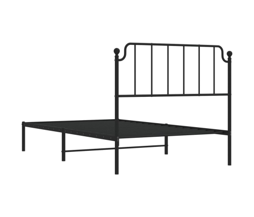 Estructura cama sin colchón con cabecero metal negro 107x203 cm