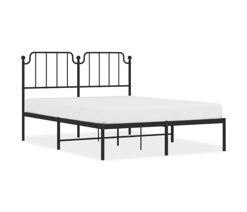 Estructura cama sin colchón con cabecero metal negro 140x190 cm