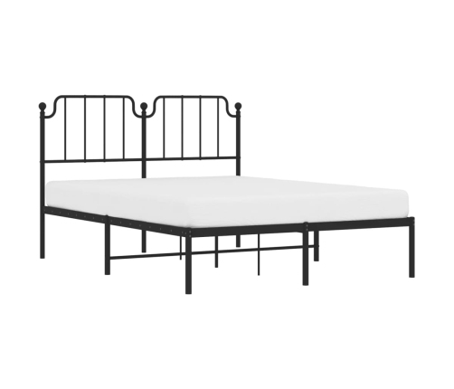 Estructura cama sin colchón con cabecero metal negro 140x190 cm