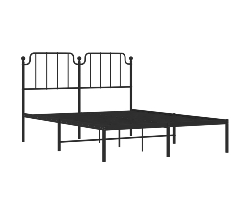 Estructura cama sin colchón con cabecero metal negro 140x190 cm