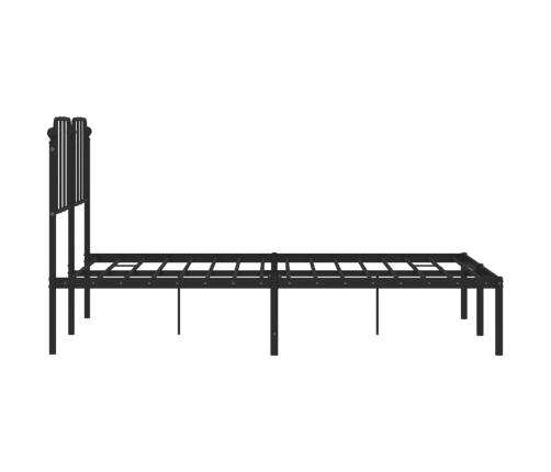 Estructura cama sin colchón con cabecero metal negro 140x190 cm