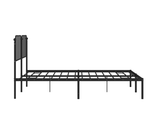 Estructura cama sin colchón con cabecero metal negro 160x200 cm