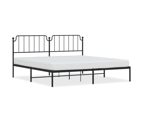 Estructura cama sin colchón con cabecero metal negro 193x203 cm