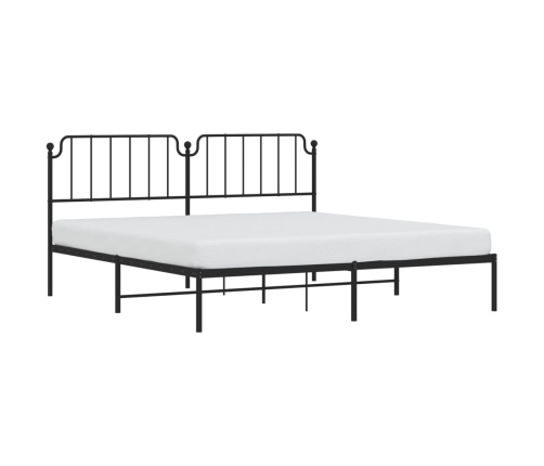 Estructura cama sin colchón con cabecero metal negro 193x203 cm