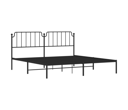 Estructura cama sin colchón con cabecero metal negro 193x203 cm