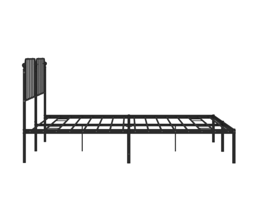 Estructura cama sin colchón con cabecero metal negro 193x203 cm