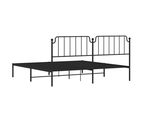 Estructura cama sin colchón con cabecero metal negro 193x203 cm