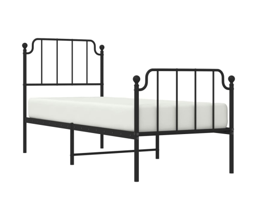 Estructura cama sin colchón con estribo metal negro 75x190 cm