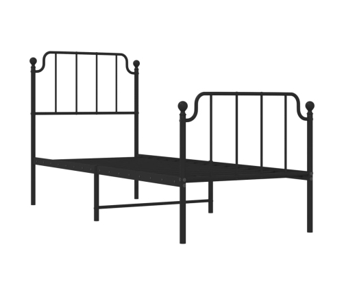 Estructura cama sin colchón con estribo metal negro 75x190 cm